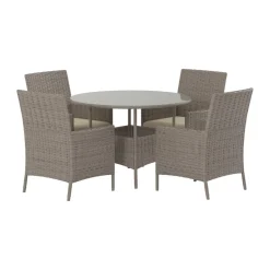 Ronde eettafelset bruin wicker - Lavis Lefkas