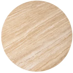 Ronde eettafel travertin en mangohout - Eleonora Aikin