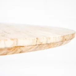 Ronde eettafel travertin en mangohout - Eleonora Aikin