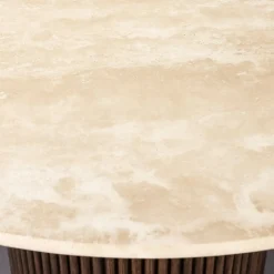 Ronde eettafel travertin walnoot - Dutchbone Arda