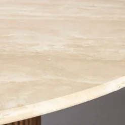 Ronde eettafel travertin walnoot - Dutchbone Arda
