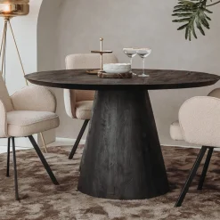 Ronde eettafel zwart hout - Tower Living Premana