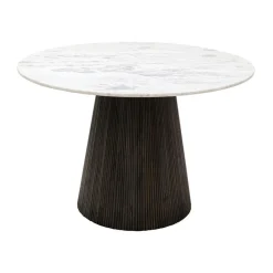 Ronde eettafel zwart met wit marmer - Kare Design Glenn
