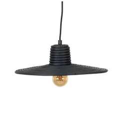 Ronde hanglamp zwart rotan - Zuiver Balance