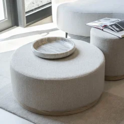 Ronde hocker met eiken rand - Eleonora Avah