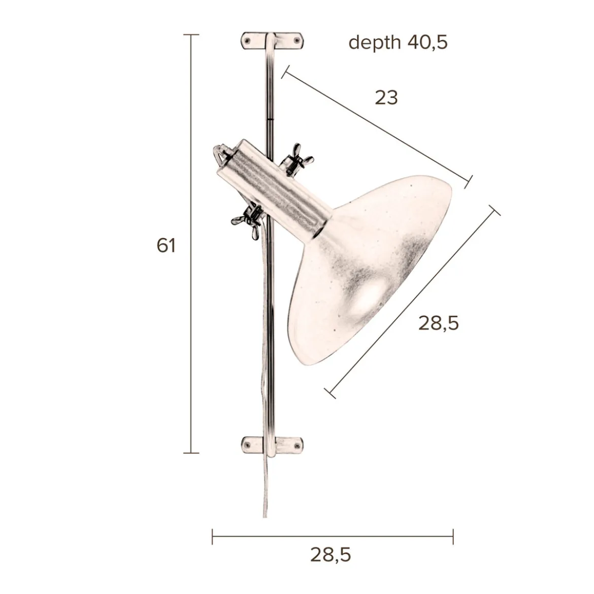 Ronde messing wandlamp - Dutchbone Karish