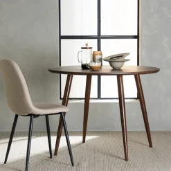 Ronde minimalistische eettafel bruin - Lavis Sanford