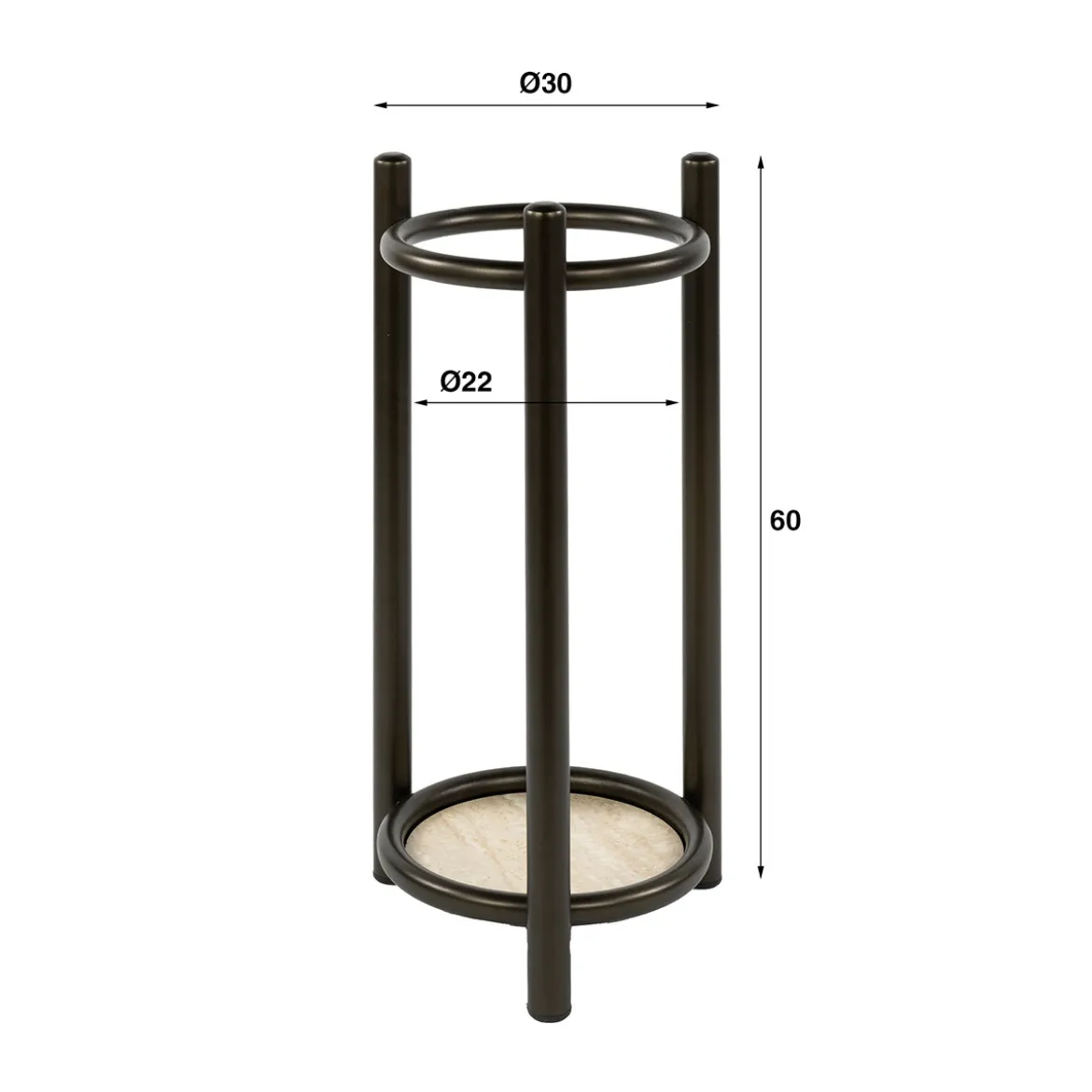 Ronde paraplubak met bronskleurig frame - Giani Luno