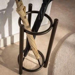 Ronde paraplubak met bronskleurig frame - Giani Luno