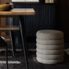 Ronde poef boucle stof - Dutchbone Fern