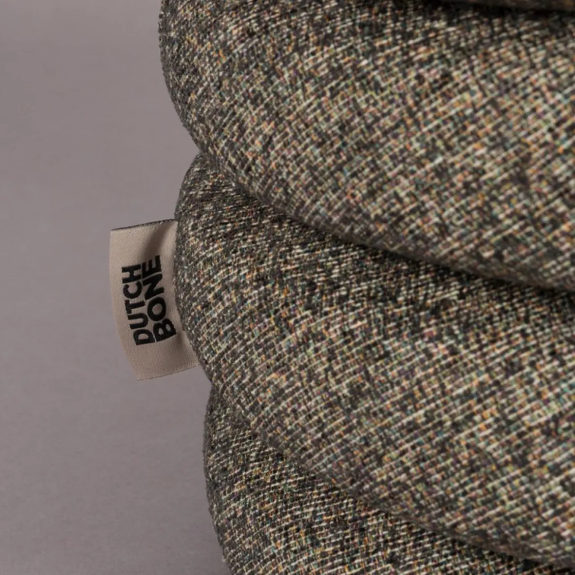Ronde poef boucle stof - Dutchbone Fern