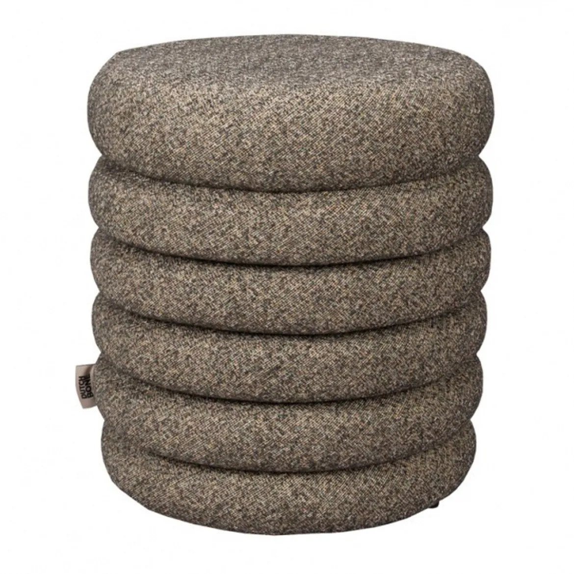 Ronde poef boucle stof - Dutchbone Fern