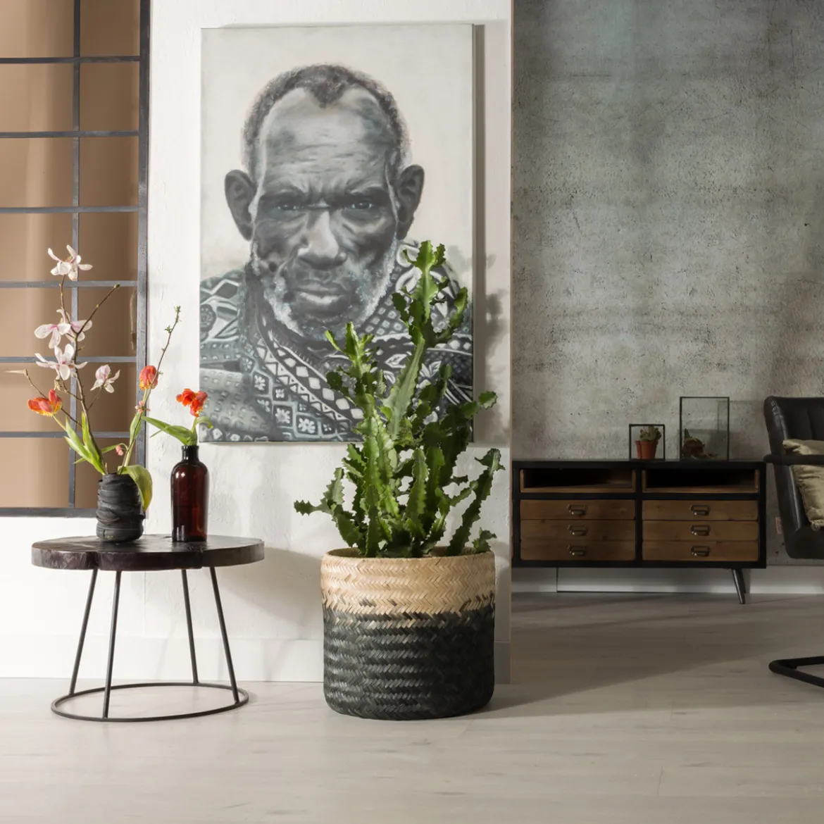 Ronde salontafel donker teakhout - Dutchbone Kraton