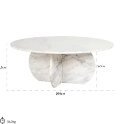 Ronde salontafel marmer wit - Richmond Interiors Holmes