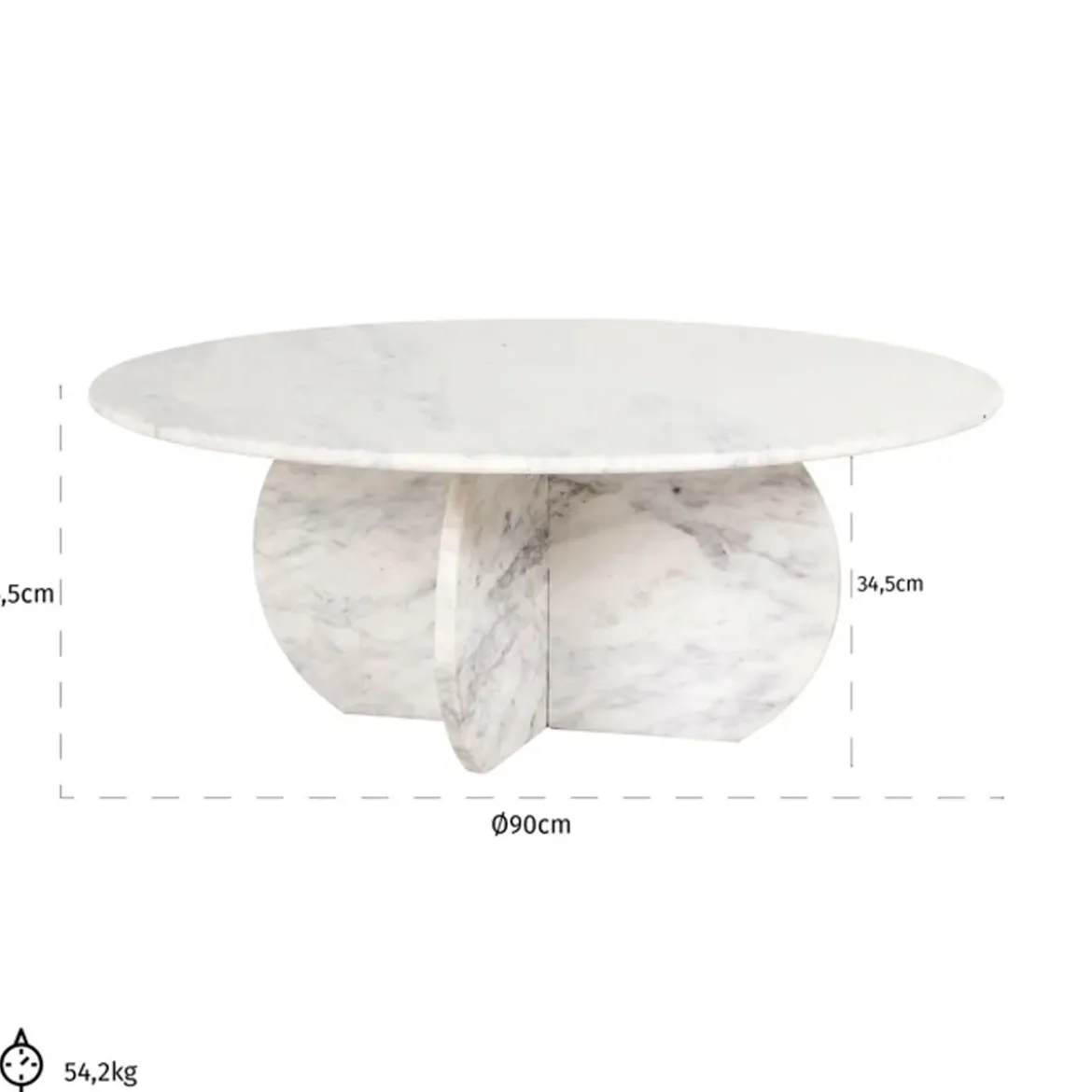 Ronde salontafel marmer wit - Richmond Interiors Holmes