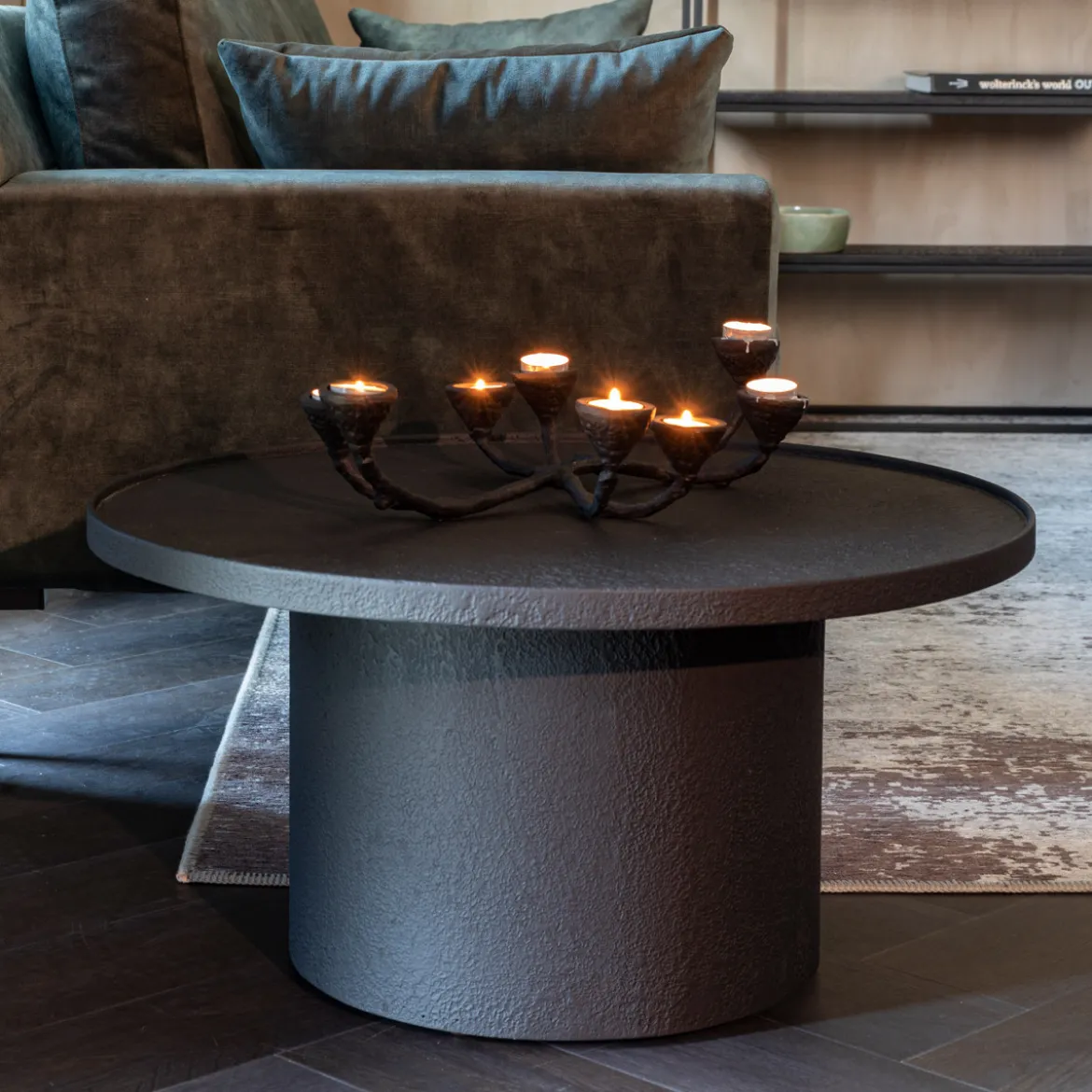 Ronde salontafel mat zwart - Dutchbone Winston