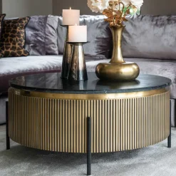 Ronde salontafel met marmer - Richmond Interiors Ironville