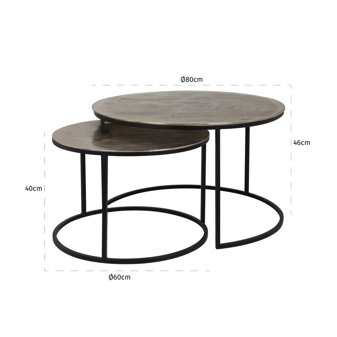 Ronde salontafelset aluminium - Richmond Interiors Asher