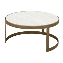 Ronde salontafelset beige goud - Richmond Interiors Tivoli