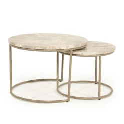 Ronde salontafelset marmer - By-Boo Alvar