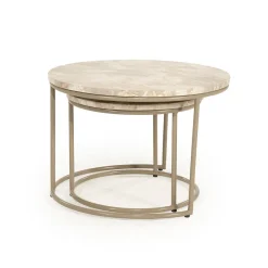 Ronde salontafelset marmer - By-Boo Alvar