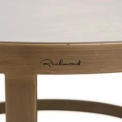 Ronde salontafelset messing en wit hout - Richmond Interiors Whitebone