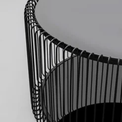 Ronde salontafel set met glasplaat - Kare Design Wire Double