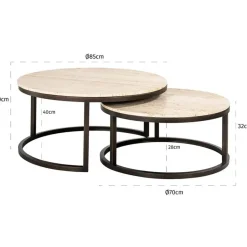 Ronde salontafel set travertin - Richmond Interiors Avalon