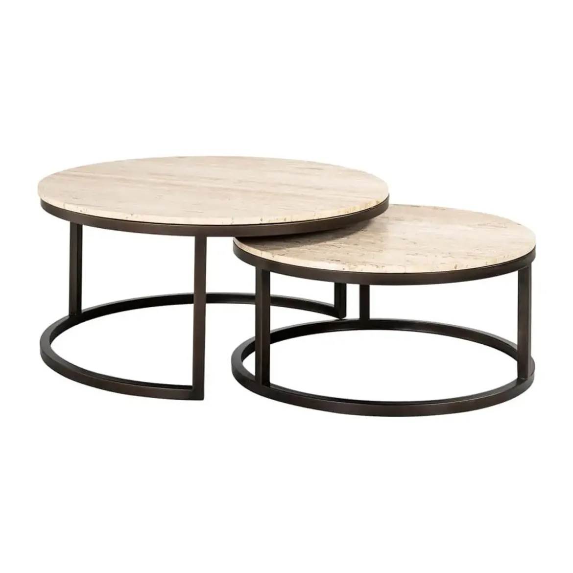 Ronde salontafel set travertin - Richmond Interiors Avalon