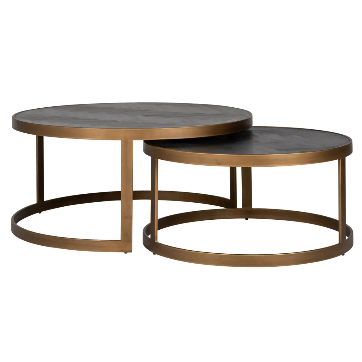 Ronde salontafelset visgraat - Richmond Interiors Blackbone