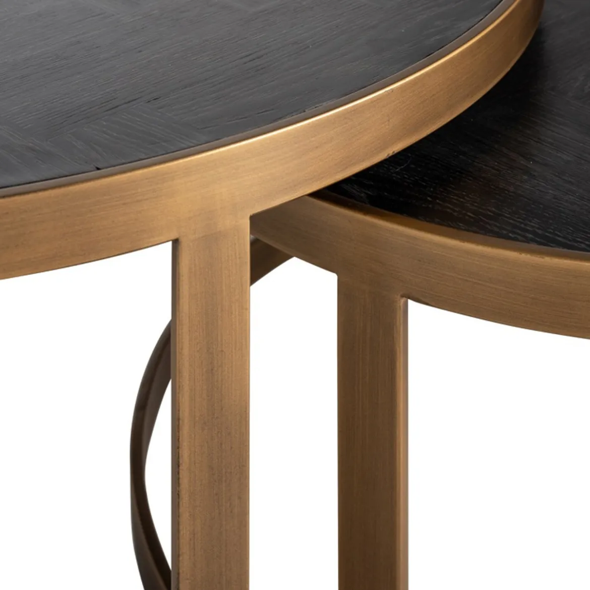 Ronde salontafelset visgraat - Richmond Interiors Blackbone