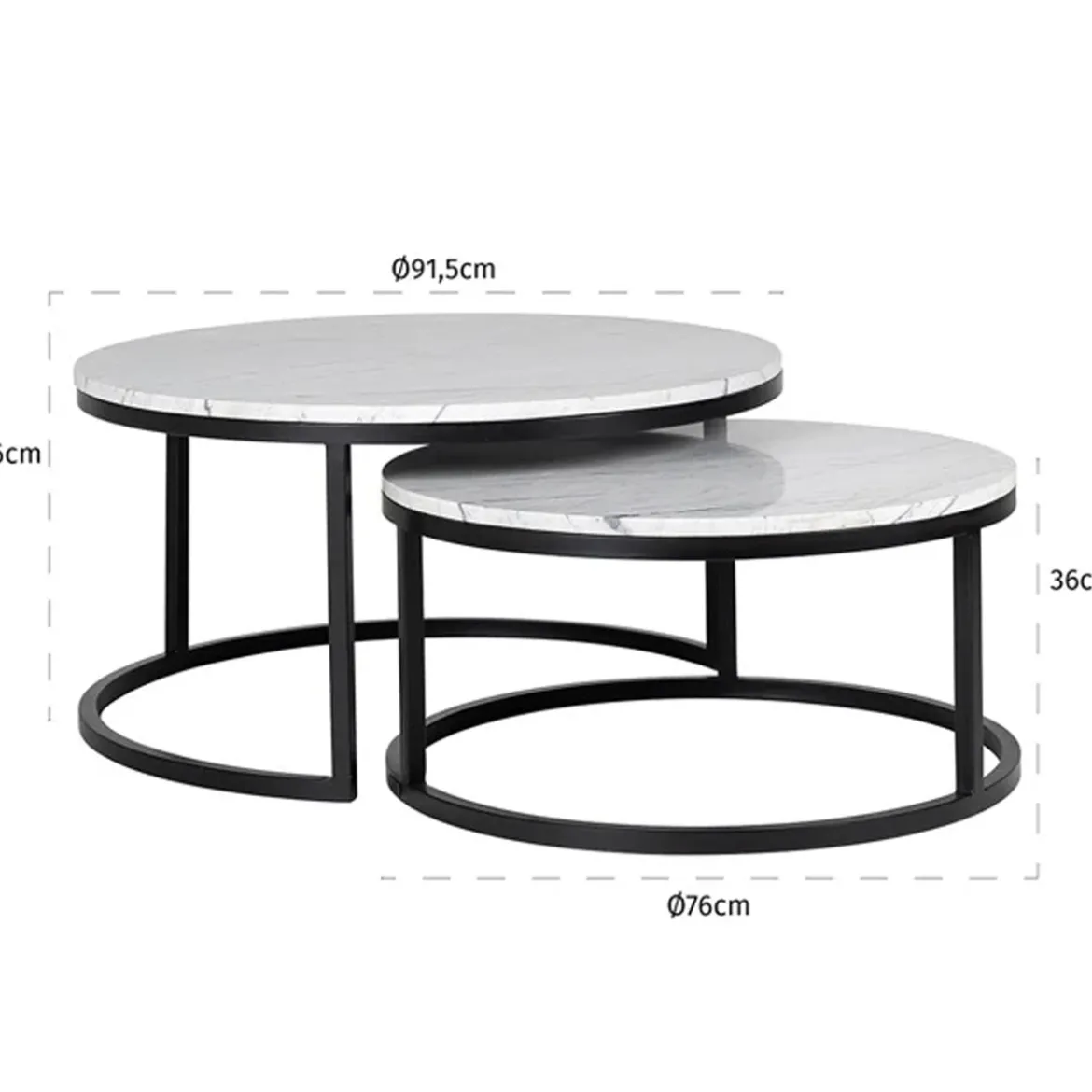 Ronde salontafels wit marmer - Richmond Interiors Lexington