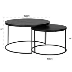 Ronde salontafels zwart staal - Richmond Interiors Bolder