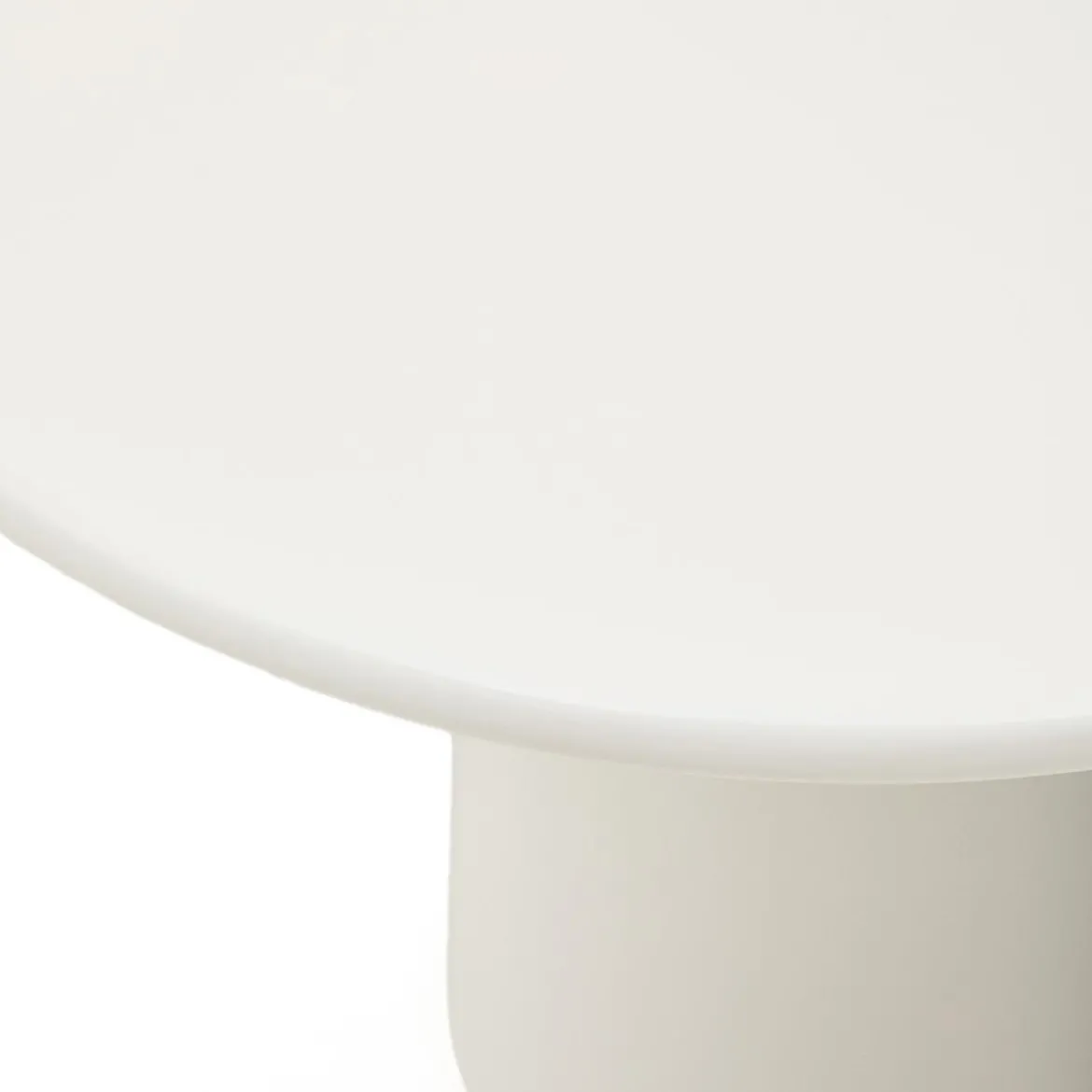Ronde salontafel wit glanzend cement - Kave Home Albanella