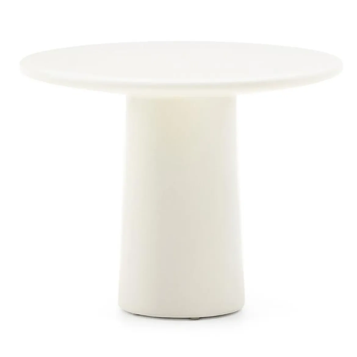 Ronde salontafel wit glanzend cement - Kave Home Albanella