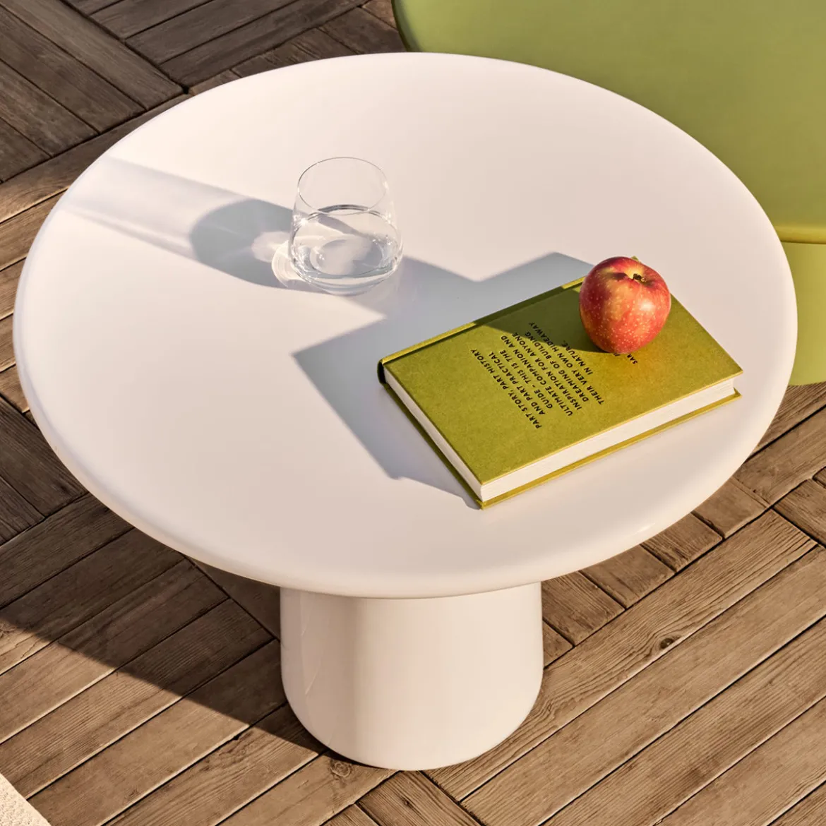 Ronde salontafel wit glanzend cement - Kave Home Albanella