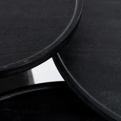 Ronde salontafel zwart mangohout - Eleonora Ron