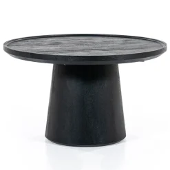 Ronde salontafel zwart mangohout - Eleonora Ron