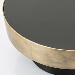 Ronde salontafel zwart met goud - By-Boo Bunga Large