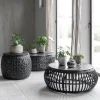 Ronde salontafel zwart rotan - Must Living Rimini Large