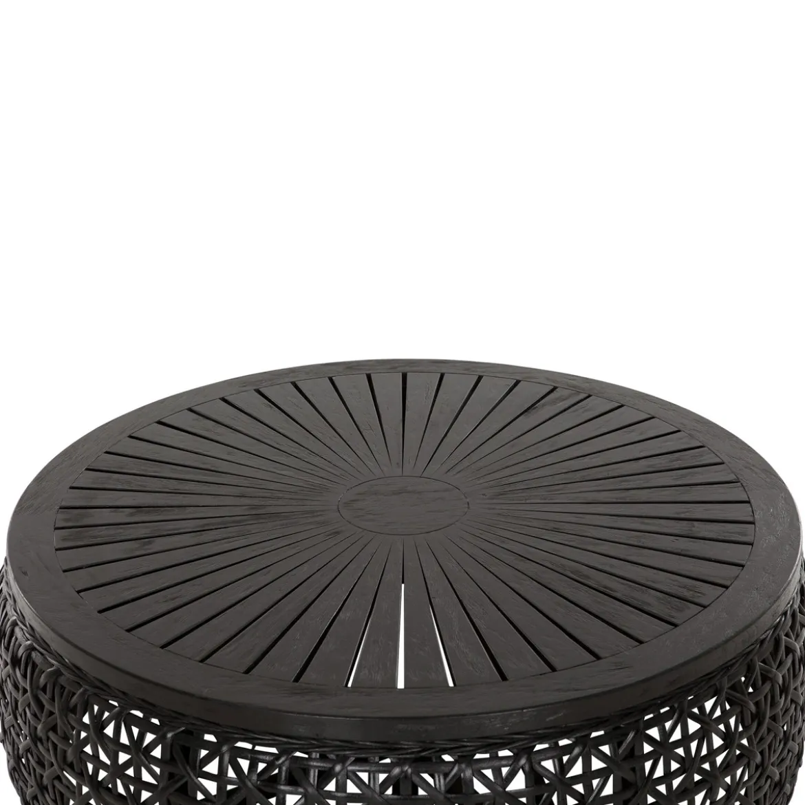 Ronde salontafel zwart rotan - Must Living Rimini Large