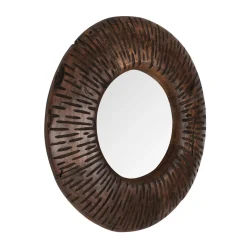 Ronde spiegel donker teak - Must Living Cosmos