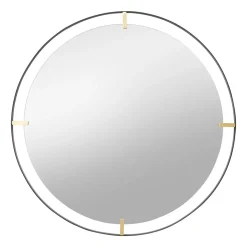 Ronde spiegel zwart goud 90 cm - Kare Design Betsy