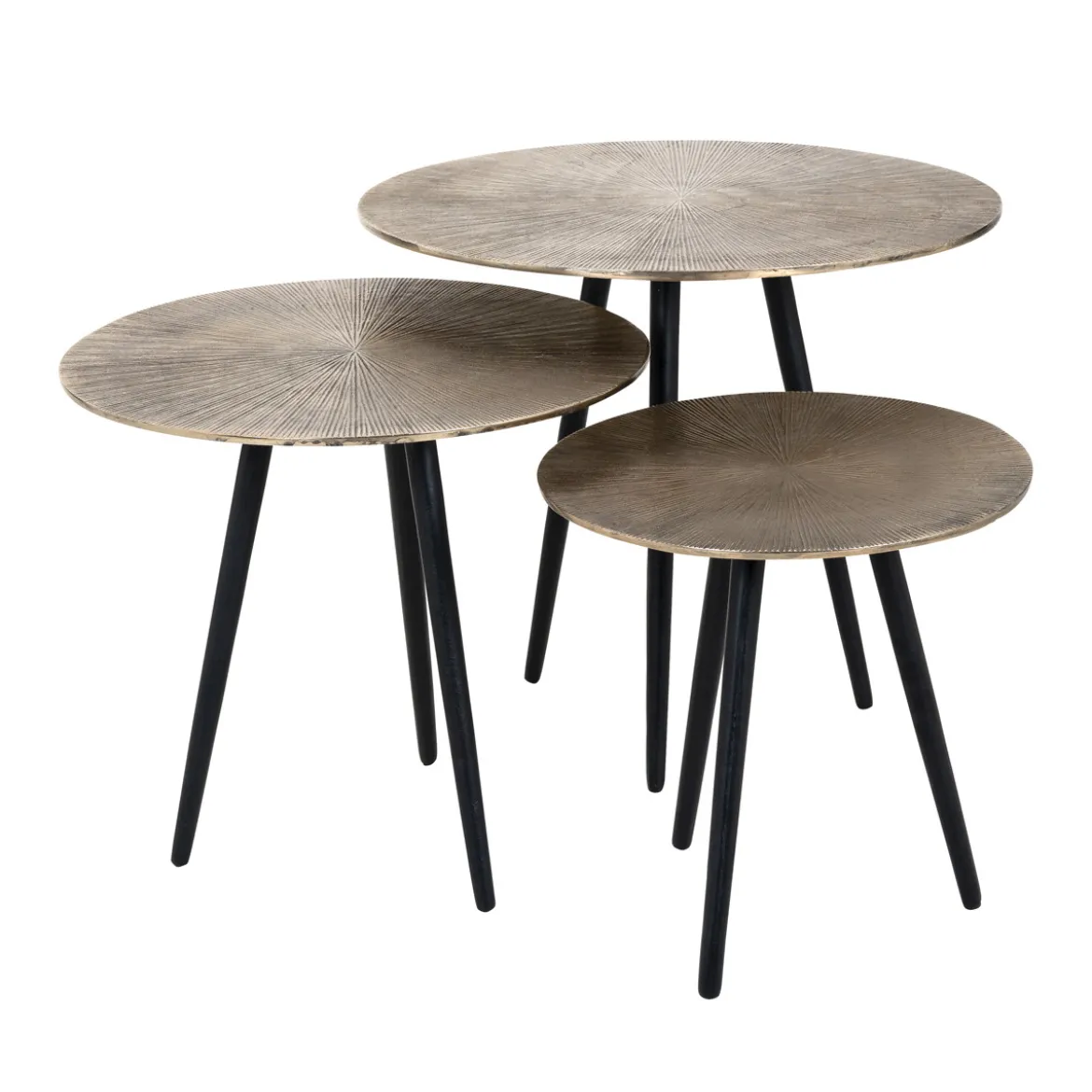 Ronde tafeltjes set aluminium - Richmond Interiors Vittorio