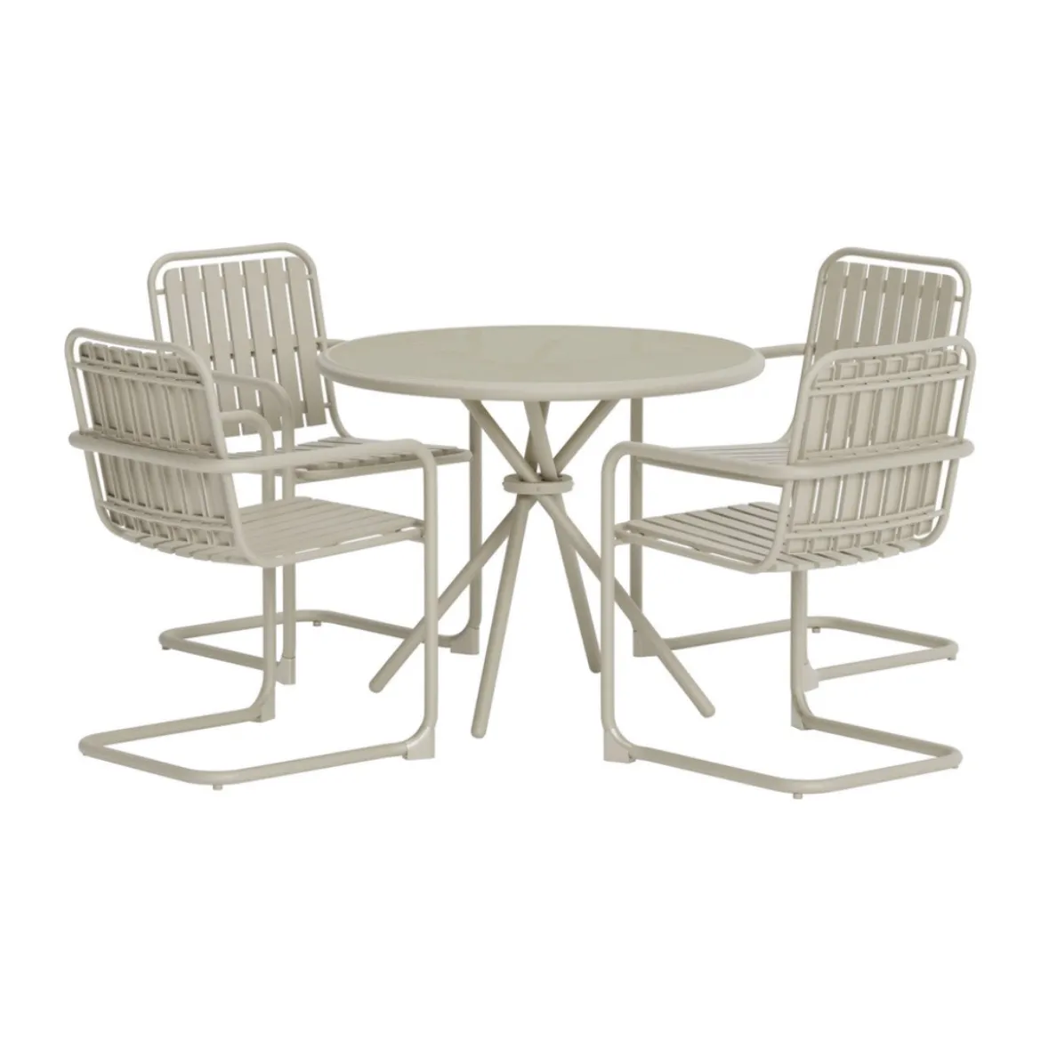 ronde tuinset met 4 stoelen - Lavis Chios