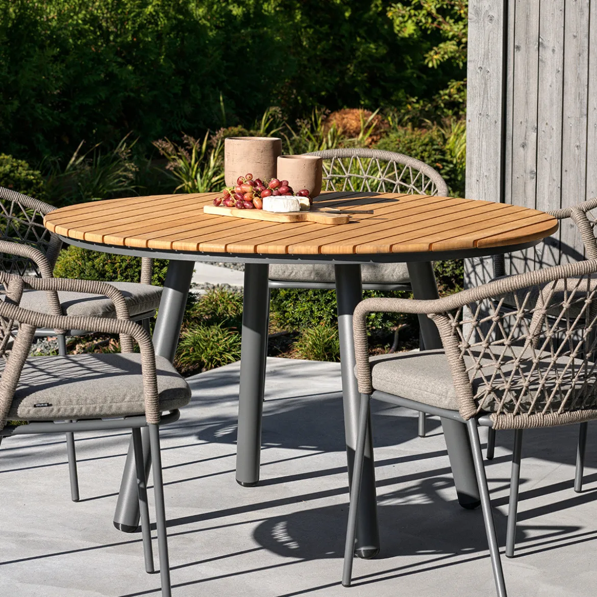 Ronde tuintafel bamboe en aluminium - Brafab Bam Bo