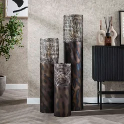Ronde vloerlamp zwartbruin metaal - Santa Cilinder