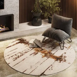 Rond vloerkleed - Kare Design Abstract Grey Line
