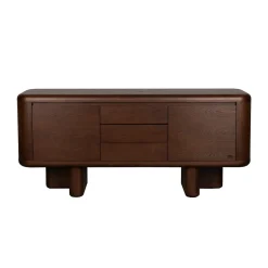 Rond vormig dressoir walnoot - Dutchbone Herman