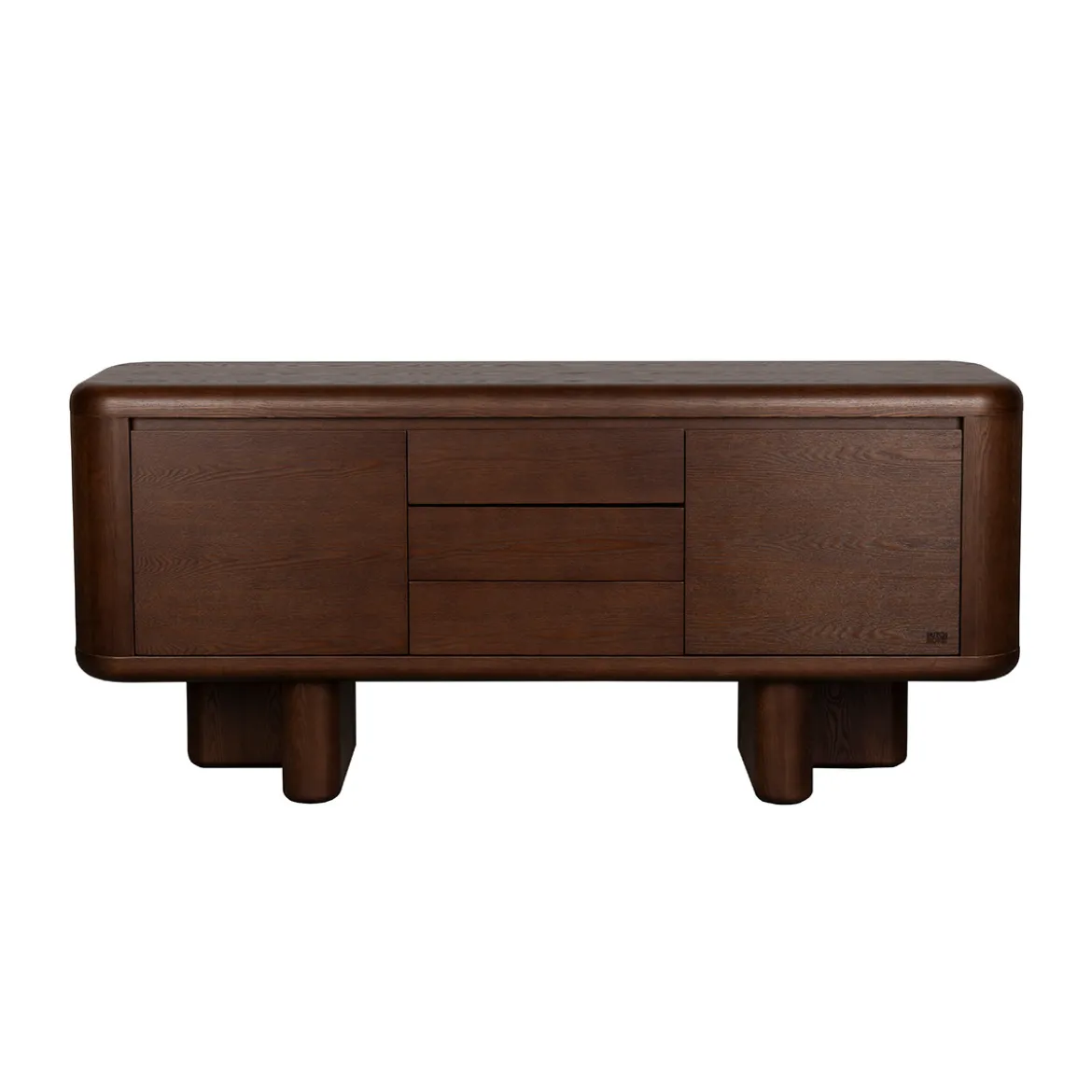 Rond vormig dressoir walnoot - Dutchbone Herman